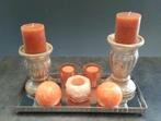 decoratie oranje met kaarsen op spiegel, Huis en Inrichting, Ophalen of Verzenden