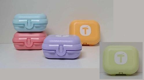 Tupperware™ Set van vijf « Snackbox - Big T » small, Huis en Inrichting, Keuken | Tupperware, Nieuw, Bus of Trommel, Blauw, Groen