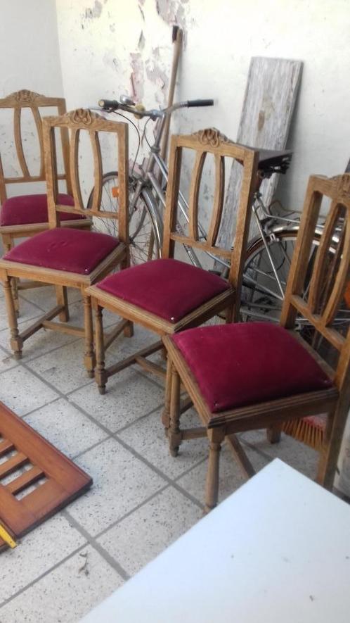4 Antieke eettafelstoelen in Louis Philippe stijl, Antiek en Kunst, Antiek | Meubels | Stoelen en Sofa's, Ophalen