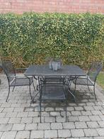 Tuinset tafel 4 stoelen. 2 ligbedden. Kussens ook aanwezezig, Tuin en Terras, Ophalen, Gebruikt, Tuinset