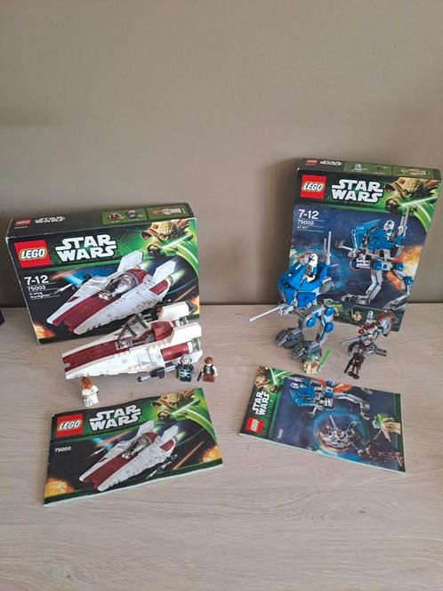 Lego Star Wars 75002 AT-RT 75003 A-Wing 100% compleet, Kinderen en Baby's, Speelgoed | Duplo en Lego, Zo goed als nieuw, Lego