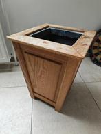 Massief eiken bloembak, Ophalen, Minder dan 60 cm, Vierkant, Zo goed als nieuw