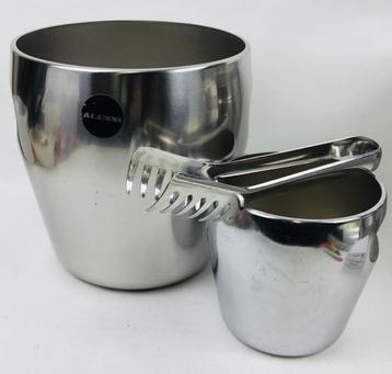 ALESSI vintage set champagne emmer + ijs emmer +tang  beschikbaar voor biedingen