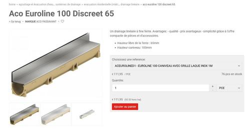 7 x ACO Euroline Discreet Inox sleufkanaal, Tuin en Terras, Zwembad-toebehoren, Nieuw, Overige typen, Ophalen