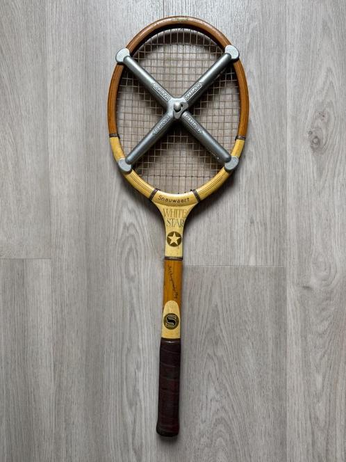 Vintage tennisracket Snauwaert White Star, incl Zephyr klem, Sport en Fitness, Tennis, Gebruikt, Racket, Overige merken, Ophalen of Verzenden