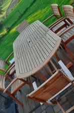 Costa Rica teakhouten tuinset van teakhout, Tuin en Terras, Ophalen, Gebruikt, Eettafel, Loungeset