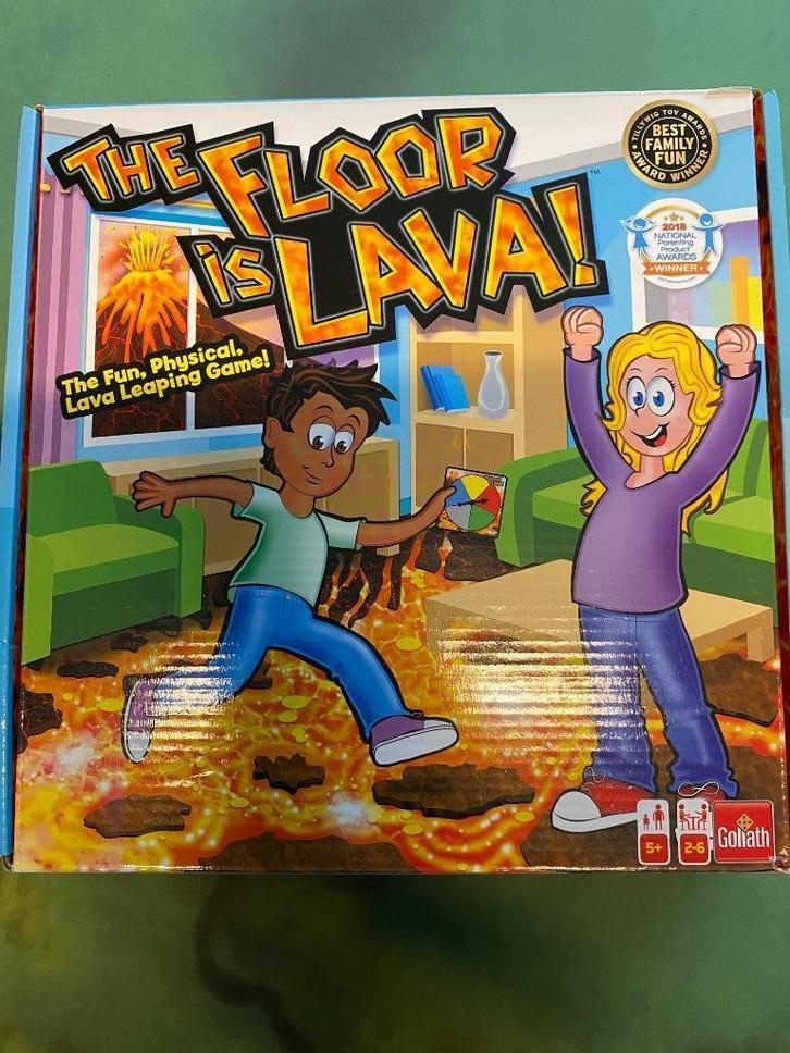 The floor is lava - Gezelschapsspel, Hobby en Vrije tijd, Gezelschapsspellen | Bordspellen, Zo goed als nieuw, Een of twee spelers