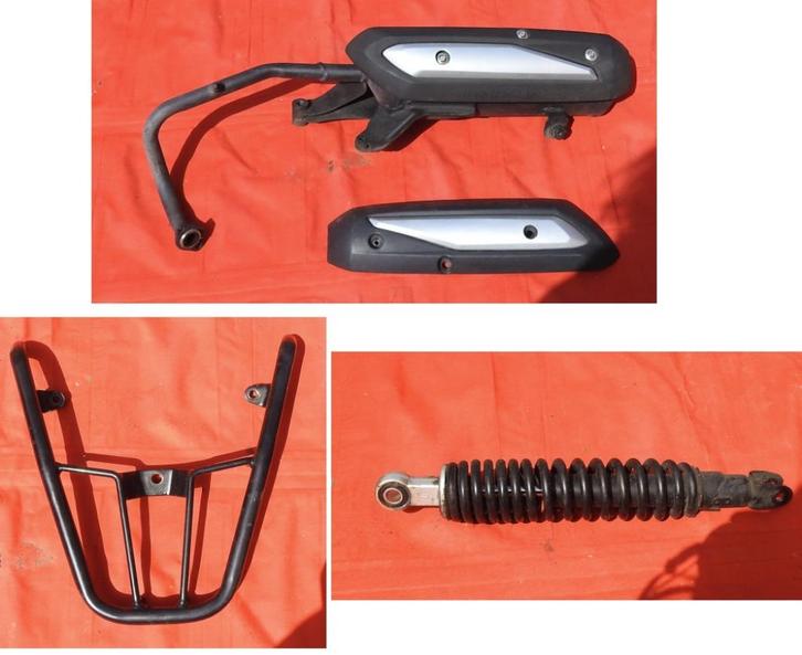 Pot échappement + Porte-bagage + Amortisseur : Sym Orbit 1, Fietsen en Brommers, Brommeronderdelen | Scooters, Gebruikt, SYM, Uitlaat