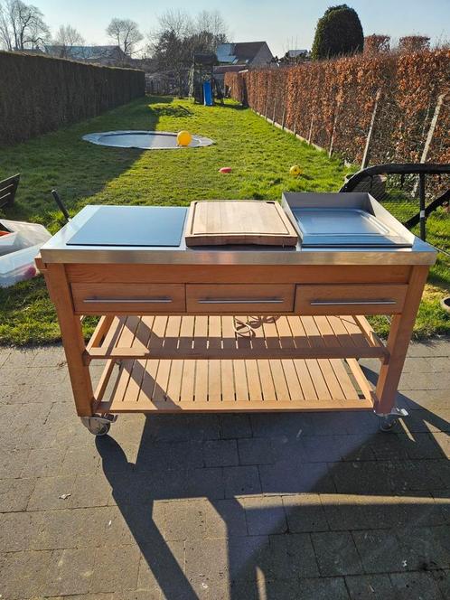 Indu+ beachboy met inductiekookplaat en tepanyaki plaat, Tuin en Terras, Buitenkeukens, Zo goed als nieuw, Inbouw, Ophalen