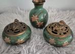 2 brûle-encens et vase cloisonnés, Antiquités & Art, Enlèvement
