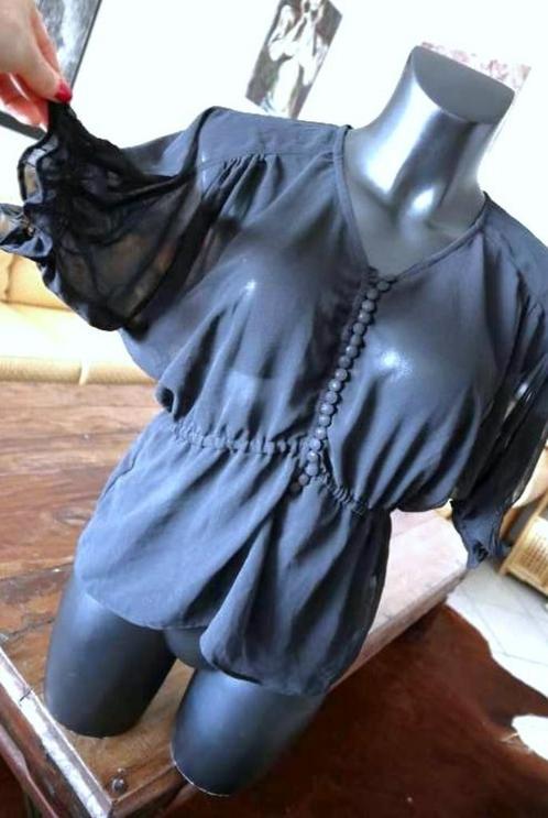 betoverend licht vlot zwarte blouse, Vêtements | Femmes, Blouses & Tuniques, Comme neuf, Taille 42/44 (L), Noir, Enlèvement ou Envoi