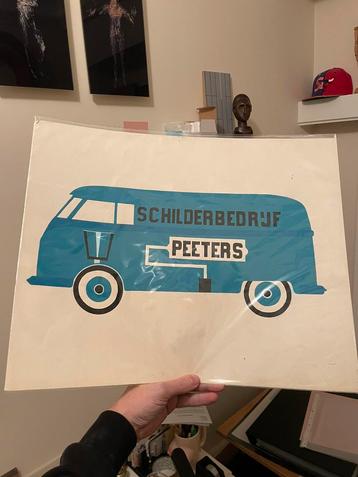 Ontwerp voor affiche VW bus 1960 beschikbaar voor biedingen