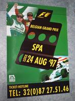 Auto poster van de F1 Grand Prix Spa Schumacher uit 1997, Ophalen of Verzenden, Gebruikt, Reclamebord