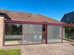 Veranda 8x4m in zeer goede staat + vliegenramen +zonnewering, Ophalen, Zo goed als nieuw, Veranda