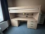 Lits en hauteur avec bureau en bas et accès via échelle, Huis en Inrichting, Slaapkamer | Complete slaapkamers, Ophalen, Zo goed als nieuw