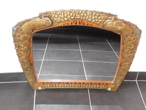 art-deco spiegel met pauwen, Antiek en Kunst, Antiek | Spiegels, 50 tot 100 cm, Minder dan 100 cm, Rechthoekig, Ophalen