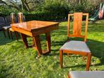 art deco tafel + 4 stoelen, Antiek en Kunst, Ophalen