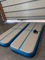 2 airtracks + originele pomp te koop, Sport en Fitness, Turnen, Ophalen, Gebruikt, Blauw, Materiaal