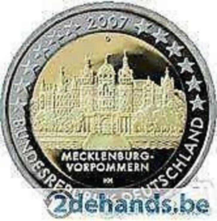 2 euro Duitsland 2007 'Kasteel Schwerin' letter J, Postzegels en Munten, Munten | Europa | Euromunten, 2 euro, Duitsland, Ophalen of Verzenden