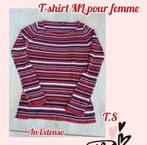 T-shirt ML pour femme-Bordeaux-In Extenso-T.S, Kleding | Dames, Overige kleuren, Ophalen of Verzenden, Lange mouw, Maat 36 (S)