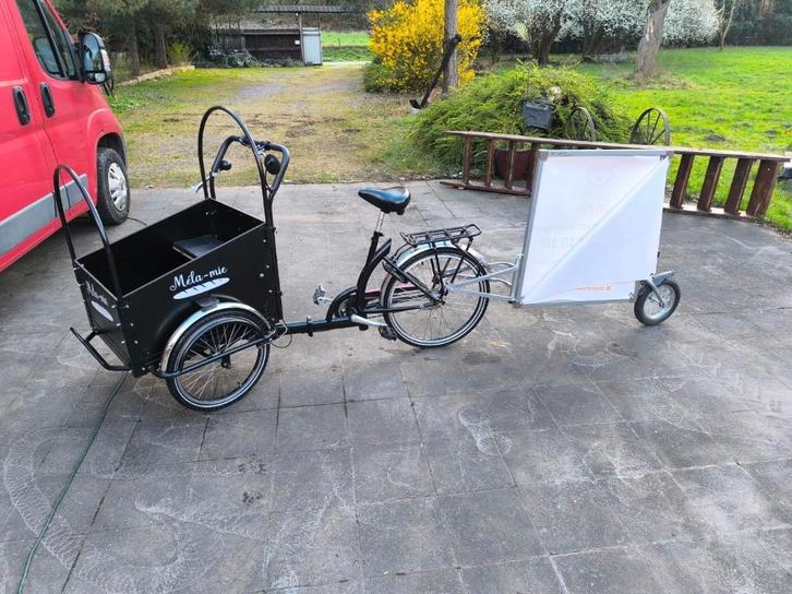 Triporteur, Fietsen en Brommers, Fietsen | Bakfietsen, Zo goed als nieuw, 2 kinderen, Huif, Opvouwbaar, Ophalen