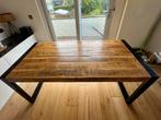 Metalen houten eettafel, Huis en Inrichting, Tafels | Eettafels, Ophalen, Zo goed als nieuw, Metaal