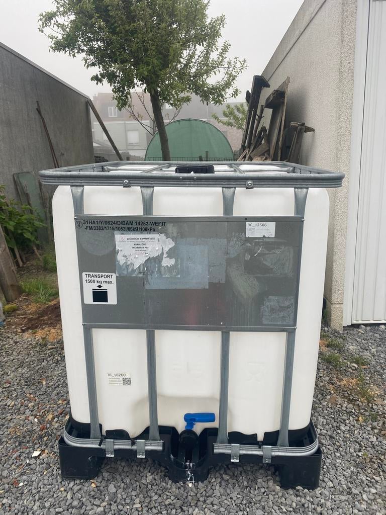 Baril IBC sur palette en plastique avec robinet (neuf), Enlèvement, Avec robinet