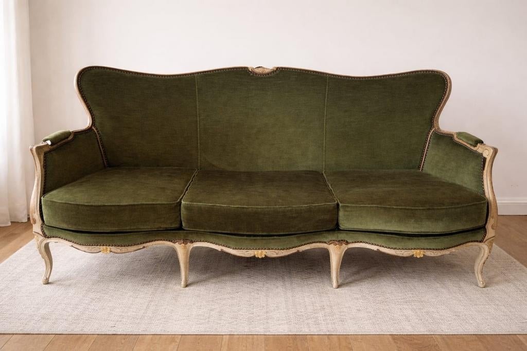 Vintage driezitbankje, Trois personnes, Moins de 75 cm, 150 à 200 cm, Enlèvement