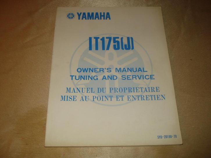 YAMAHA IT175(J) Ancien Manuel du Propriétaire, Motos, Modes d'emploi & Notices d'utilisation, Yamaha, Enlèvement ou Envoi