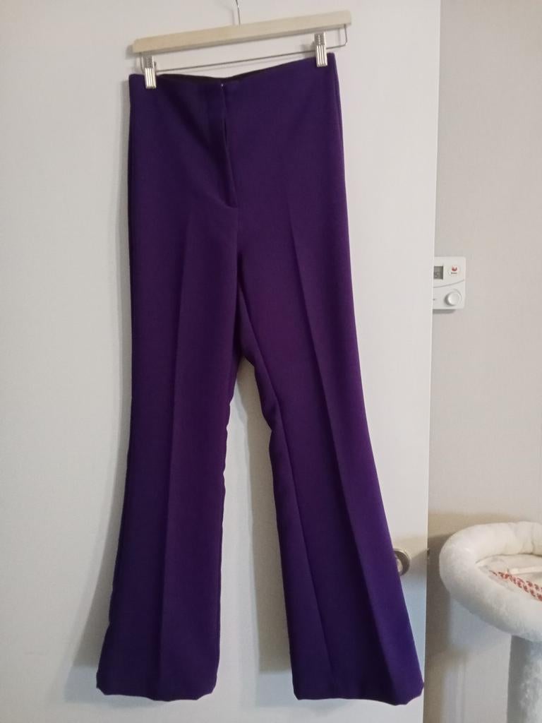 Paarse broek, Kleding | Dames, Broeken en Pantalons, Ophalen, Maat 36 (S)