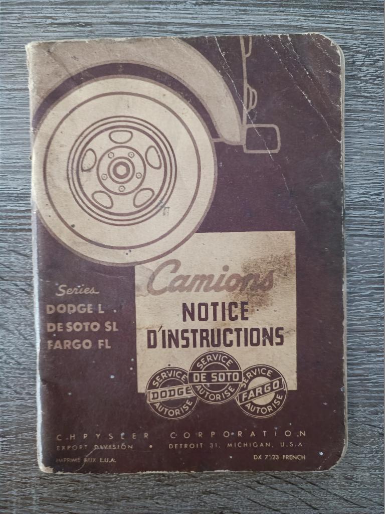 Manuel d'instructions pour Dodge - De Soto - Fargo, Verzenden