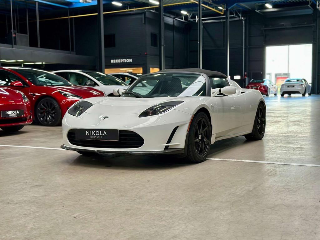 Tesla Roadster V2.5 - HEATED SEATS - 2 DIN SCREEN (bj 2011), Auto's, Achterwielaandrijving, Gebruikt, Zwart, Cabriolet