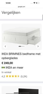 Ikea brimnes bed + Anneland matras 180x200, Ophalen, Zo goed als nieuw
