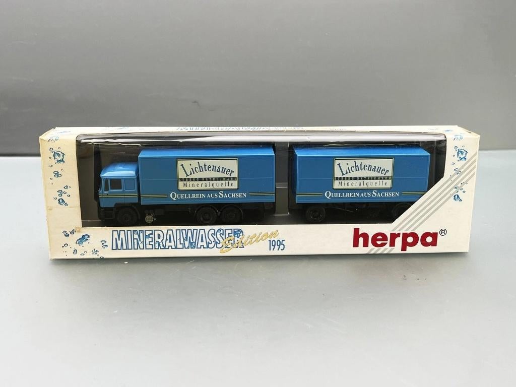 1:87 Herpa 184076 Mineralwasser 1995 MAN Lkw Lichtenauer, Ophalen of Verzenden, Zo goed als nieuw, Bus of Vrachtwagen, Herpa