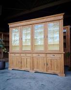 Antieke grenenhouten winkelkast | Brede winkelvitrine #2579, Antiek en Kunst, Ophalen of Verzenden