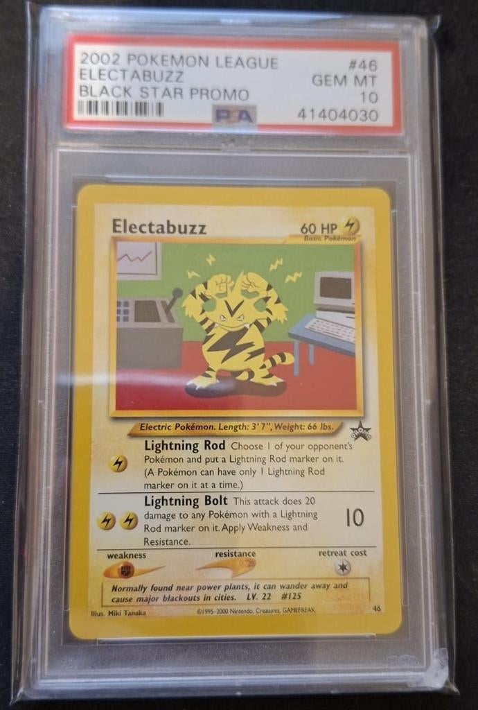 Electabuzz 46 Black Star Promo PSA 10, Ophalen of Verzenden, Zo goed als nieuw, Losse kaart, Foil