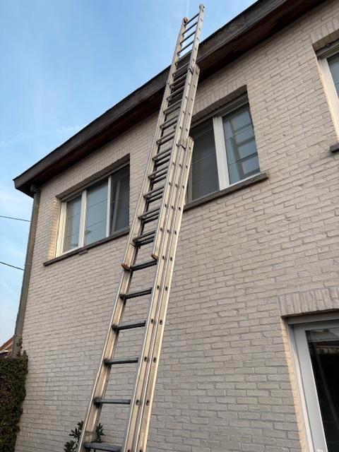 Professionele stevige alu 3 delige ladder 3x16 Petry, Doe-het-zelf en Bouw, Ladders en Trappen, Nieuw, Ladder, 4 meter of meer
