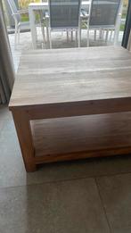 Teak salontafel, massief hout, 80x80, Huis en Inrichting, Ophalen, Gebruikt, 50 tot 100 cm, Minder dan 50 cm