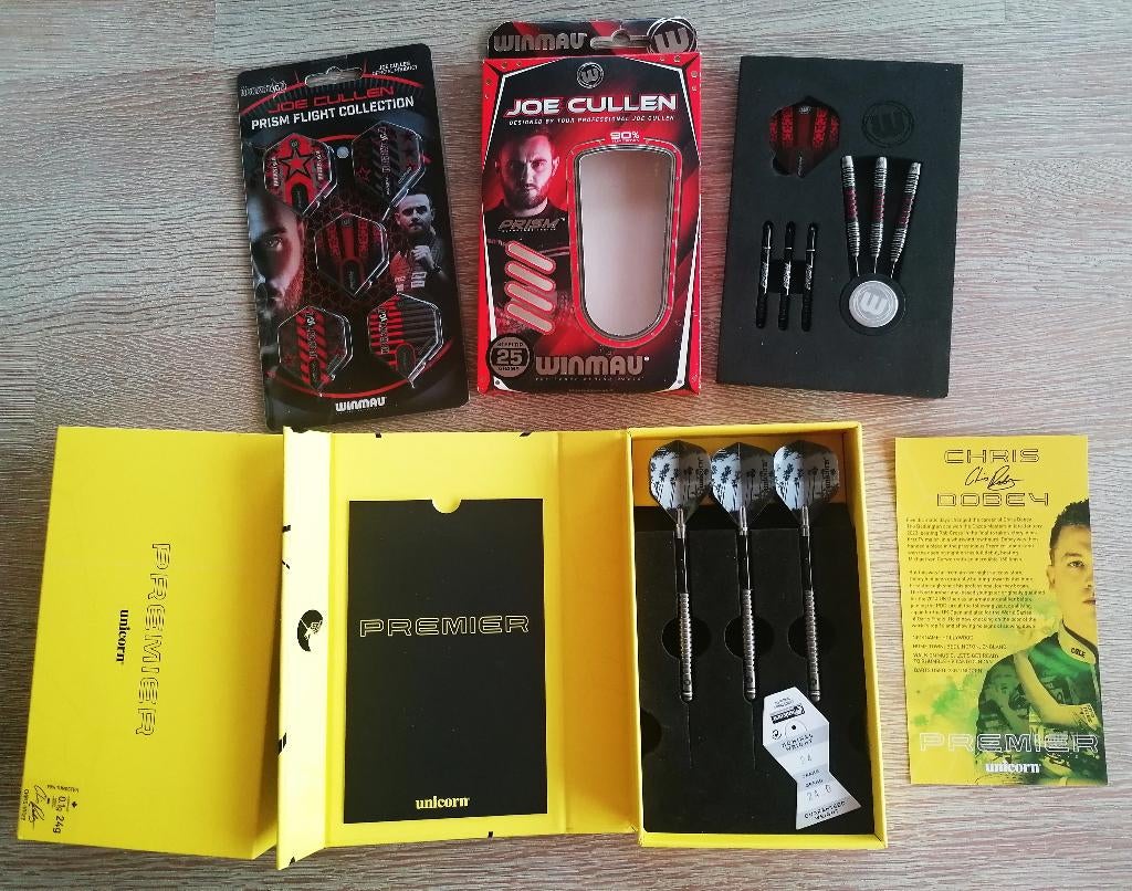 Chris Dobey 24 gram, Joe Cullen 25 gram & collection Flight., Enlèvement ou Envoi, Neuf, Fléchettes