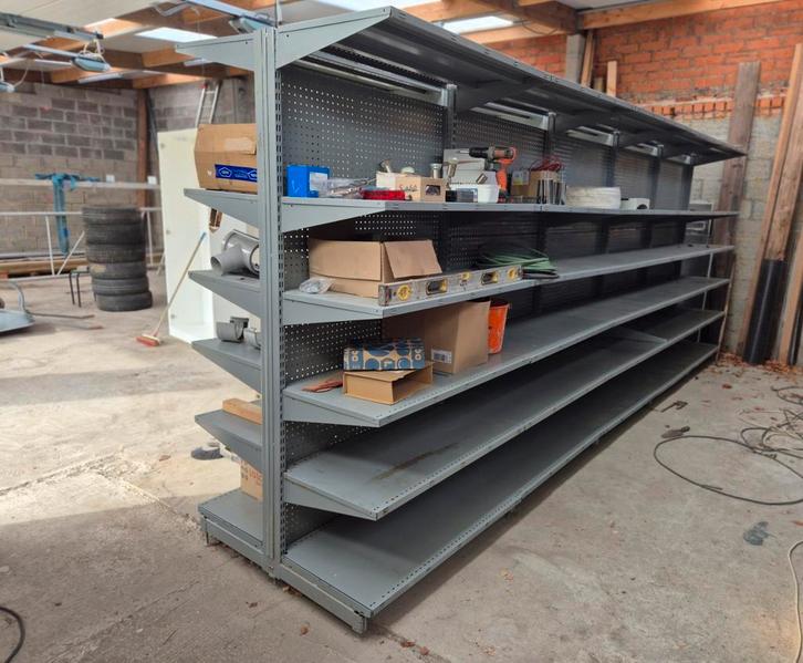 Metalen rek : 5 meter br. X  2 meter h., Zakelijke goederen, Kantoor en Winkelinrichting | Magazijn, Stelling en Opslag, Ophalen