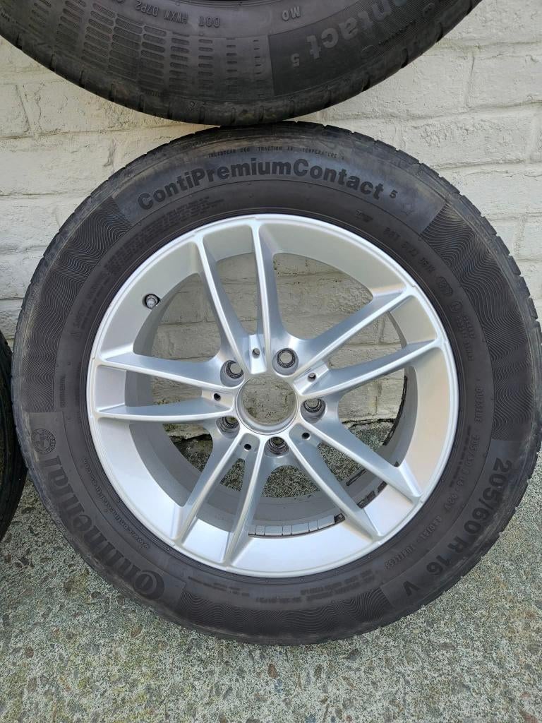 4 jantes Mercedes Classe A pneus 205 60 R16 été, Pneus et Jantes, 16 pouces, Pneus été, 205 mm