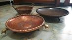 3 schalen uit koper met brass versiering, Antiek en Kunst, Antiek | Schalen, Ophalen of Verzenden