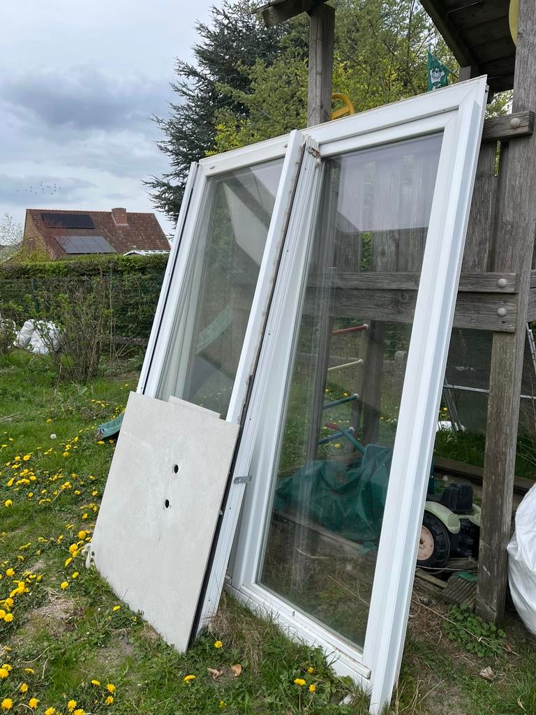 PVC-ramen wit, Doe-het-zelf en Bouw, Raamkozijnen en Schuifdeuren, Ophalen, Gebruikt