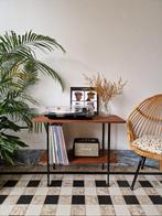 Vintage midcentury platenspeler meubel | bijzettafel, Ophalen, Gebruikt, 50 tot 100 cm, Teakhout