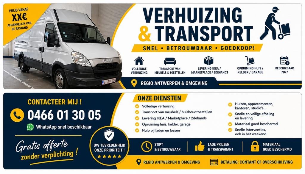 Transport/déménagement, Ophalen of Verzenden