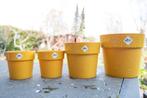 Bloempot set oker, Tuin en Terras, Bloempotten, Ophalen, Kunststof, Rond, Zo goed als nieuw