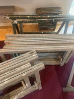 Schragen 17 stuks  ( vintage solide hout ), Doe-het-zelf en Bouw, Ophalen, Gebruikt, Inklapbaar