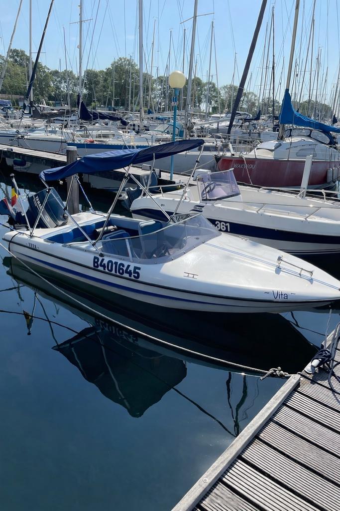 Complete set, Watersport en Boten, Speedboten, Gebruikt, 3 tot 6 meter, Benzine, 70 tot 120 pk, Polyester, Buitenboordmotor, Ophalen