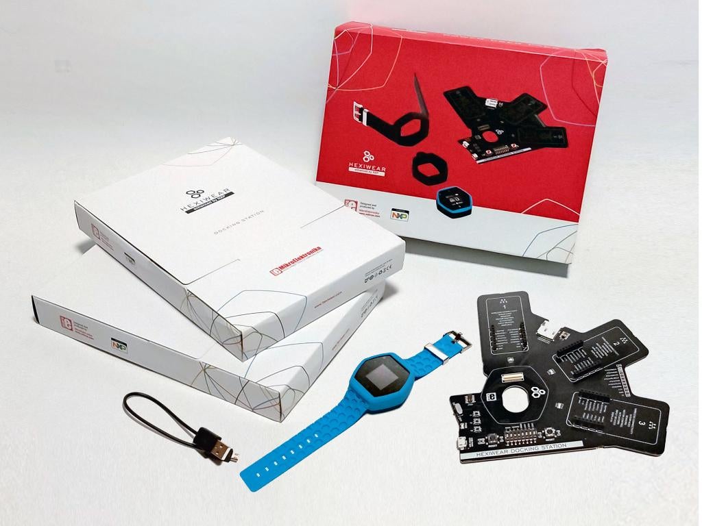 horloge HexiWear, Handtassen en Accessoires, Horloges | Heren, Zo goed als nieuw, Polshorloge, Overige merken, Kunststof, Kunststof