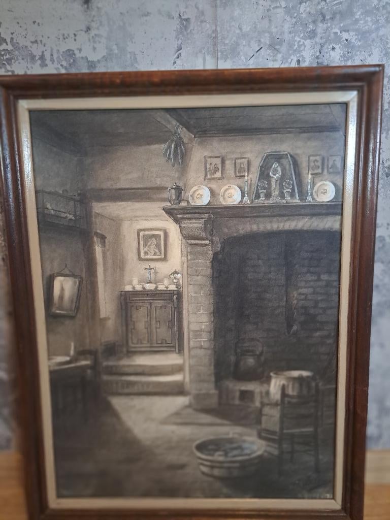 Tekening Adolf Willems, Antiek en Kunst, Kunst | Tekeningen en Fotografie, Ophalen